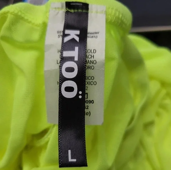 NWOT KTOO Shirring Tube Dress - Highlighter Yellow (Size L) - Picture 9 of 9